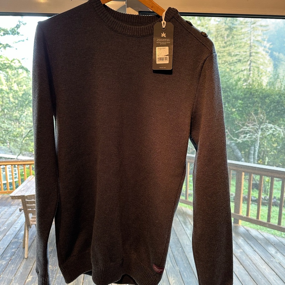 Hoalen Men’s Gray Wool Sailor Sweater NWT